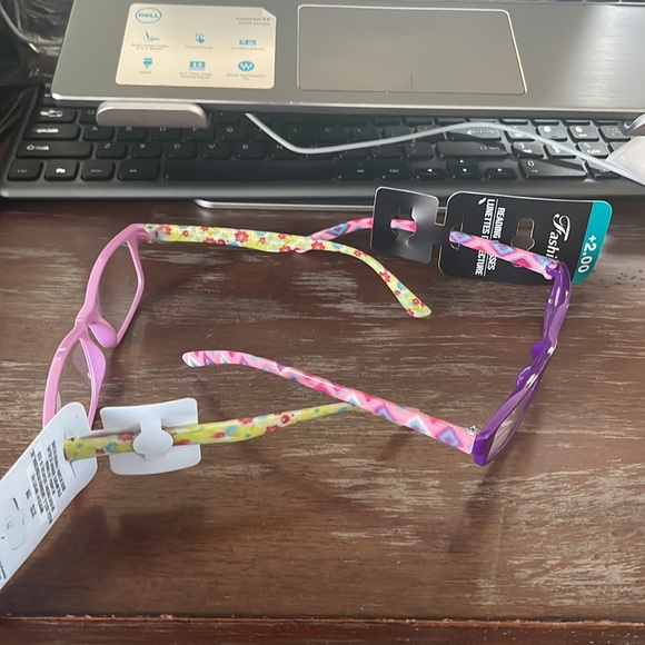 Fashion +2.00 purple & pink print & purple and yellow with flower print readers - Picture 15 of 16